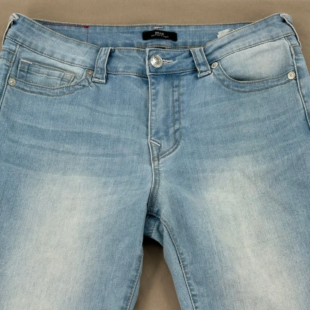 True Religion Billie Jeans Womens 31 Light‎ Blue Mid Rise Straight Leg Y2K Denim